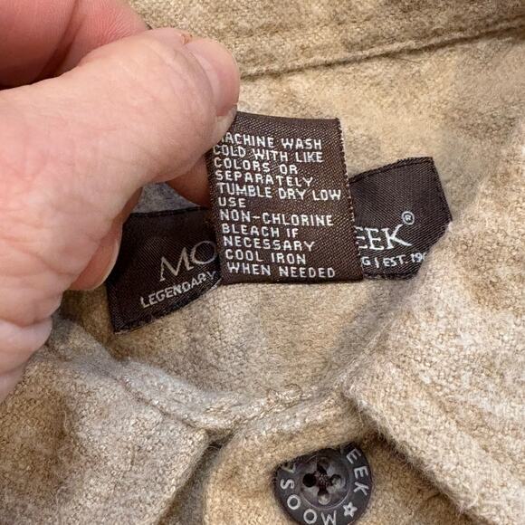 Moose Creek Shirt Mens Large Beige Chamois Flannel Button Up Long Sleeve Casual - Picture 5 of 8